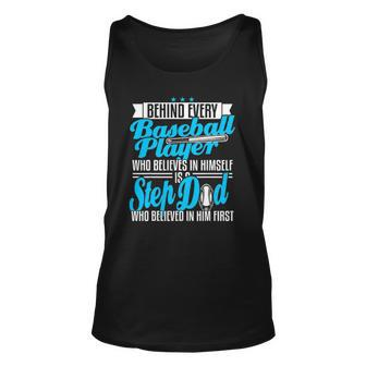 Mens Step Dad Stepfather Baseball Son Fathers Day Gift Unisex Tank Top | Mazezy