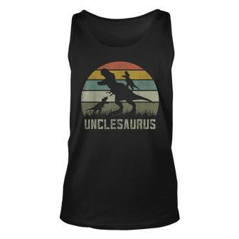 Mens T-Rex Dino 2 Kids Rawr Uncle Fun Unclesaurus Dinosaur Unisex Tank Top - Seseable