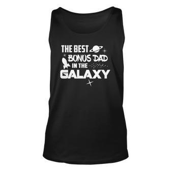 Mens The Best Bonus Dad In The Galaxy Sci Fi Gift Tee Unisex Tank Top | Mazezy