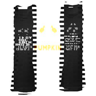 Mens The Guy Behind The Pumpkin Halloween Father Pregnancy Unisex Tank Top | Mazezy