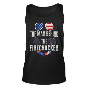 Mens The Man Behind The Firecraker 4Th Of July Pregnancy Dad Unisex Tank Top - Seseable