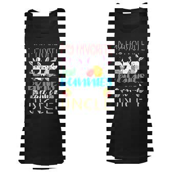 Mens Uncle Cute Bunny Egg Easter Day Happy Easter Sunday Unisex Tank Top - Thegiftio UK