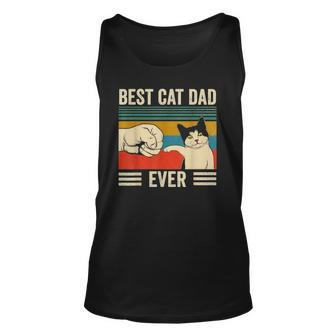 Mens Vintage Best Cat Dad Ever Bump Fit Classic Unisex Tank Top | Mazezy