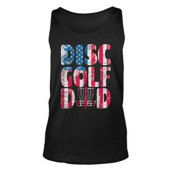 Mens Vintage Disc Golf Dad American Flag July 4Th Golf Basket Unisex Tank Top - Seseable