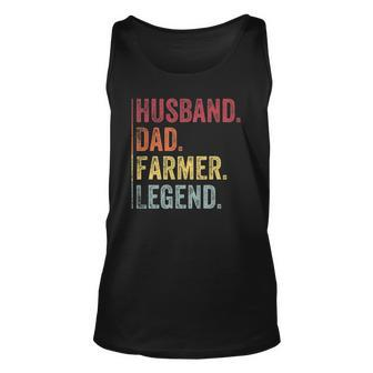 Mens Vintage Husband Dad Farmer Legend Gift For Fathers Day Unisex Tank Top | Mazezy