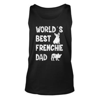 Mens Worlds Best Frenchie Dad French Bulldog Dog Lover Unisex Tank Top | Mazezy