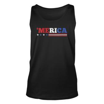 Womens Merica 4Th Of July Independence Day Patriotic American V-Neck Tank Top | Mazezy