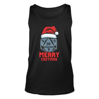 Merry Critmas D20 Tabletop Rpg Gamer - Funny Christmas Unisex Tank Top | Mazezy