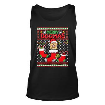 Merry Dogmas Pomeranian Dog Funny Ugly Christmas Xmas T-Shirt Unisex Tank Top - Seseable