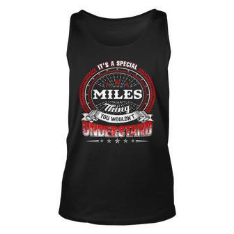 Miles Shirt Family Crest Miles T Shirt Miles Clothing Miles Tshirt Miles Tshirt Gifts For The Miles Unisex Tank Top - Seseable