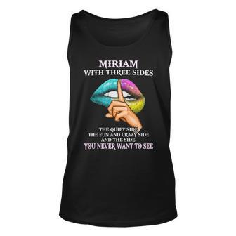 Miriam Name Gift Miriam With Three Sides Unisex Tank Top - Seseable