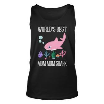 Mom Mom Grandma Gift Worlds Best Mom Mom Shark Unisex Tank Top - Seseable