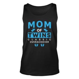 Womens Mom Of Twins Classic Overachiever Twins Mom V-Neck Tank Top | Mazezy