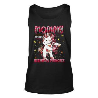 Mommy Of The Birthday Princess Girl Flossing Unicorn Mom Unisex Tank Top - Seseable