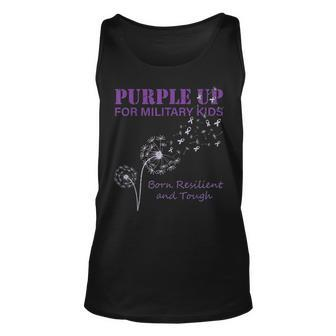 Month Of The Military Child Purple Up Soldier Kids Dandelion Unisex Tank Top - Seseable