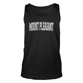 Mount Pleasant Wi Wisconsin Usa Vintage Sports Varsity Style Tank Top | Mazezy