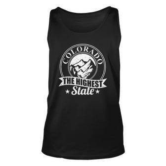 Mountain Outdoor Colorado The Highest State Unisex Tank Top | Mazezy