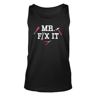 Mr Fix It Fathers Day Hand Tools Papa Daddy Unisex Tank Top | Mazezy UK
