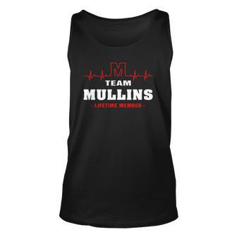 Mullins Surname Family Name Team Mullins Lifetime Member Unisex Tank Top | Mazezy