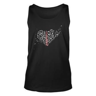 Music Notes Heart Love Flute Unisex Tank Top | Mazezy