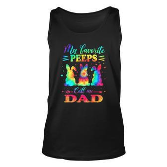 My Favorite Bunnies Call Me Dad Easter Tie Dye Father Gift Unisex Tank Top | Mazezy