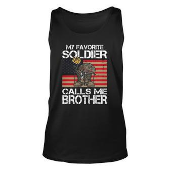 My Favorite Soldier Calls Me Brother Proud Army Bro Unisex Tank Top | Mazezy