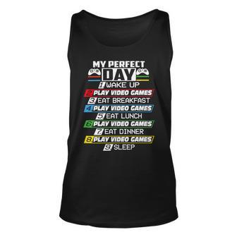 My Perfect Day Video Games Funny Cool 554 Shirt Unisex Tank Top | Favorety AU