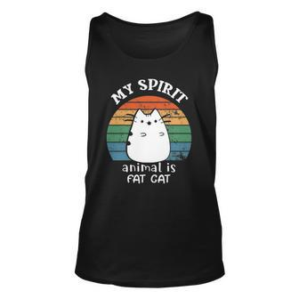 My Spirit Animal Is Fat Cat For Fat Cat Lover Vintage Style Unisex Tank Top | Mazezy