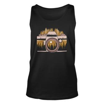 Nature For Photographers With Camera Forest Trees Moon Unisex Tank Top | Mazezy