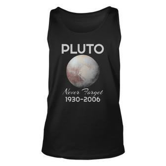 Never Forget Pluto Retro Funny Space Science Gift Unisex Tank Top | Mazezy