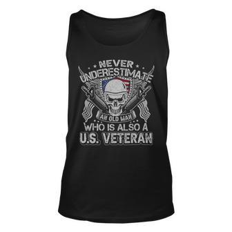 Never Understimate An Old Man Who Is Also A Us Veteran Unisex Tank Top - Monsterry AU