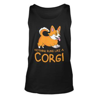 Nothing Runs Like A Corgi Funny Animal Pet Dog Lover V4 Unisex Tank Top - Monsterry UK