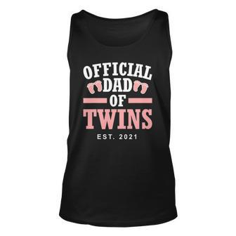 Official Dad Of Twins 2021 Father Girls Funny Twin Dad Unisex Tank Top | Mazezy UK