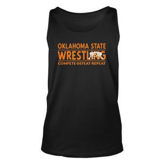 Oklahoma State Wrestling Compete Defeat Repeat Unisex Tank Top | Mazezy