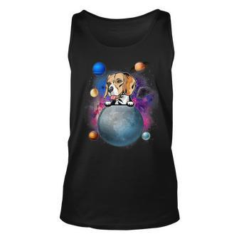 On The Moon Galaxy Funny Puppy Spcae Dog Lover 211 Beagle Dog Unisex Tank Top - Seseable
