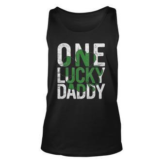 One Lucky Daddy Irish Father Dad St Patricks Day Papa Unisex Tank Top | Mazezy