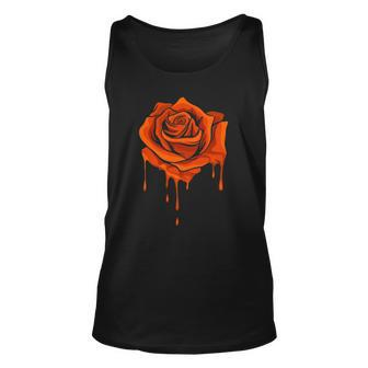 Orange Melting Rose - Garden Gardener Botanist Flowers Rose Unisex Tank Top | Mazezy