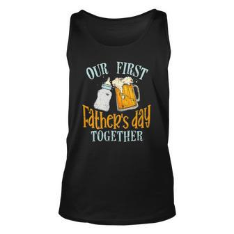 Our First Fathers Day Together Dad And Son Daughter Unisex Tank Top | Mazezy
