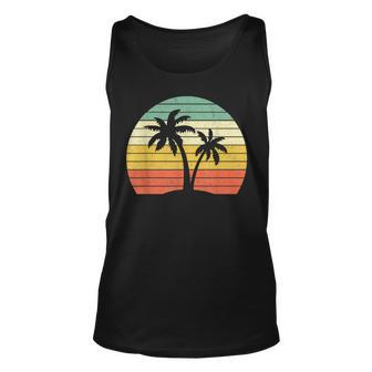 Palm Tree Vintage Retro Style Tropical Beach Unisex Tank Top | Mazezy