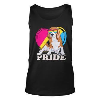 Pansexual Beagle Rainbow Heart Pride Lgbt Dog Lover 56 Beagle Dog Unisex Tank Top - Seseable