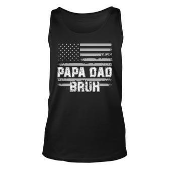 Papa Dad Bruh Fathers Day 4Th Of July Us Flag Vintage 2022 Unisex Tank Top - Seseable