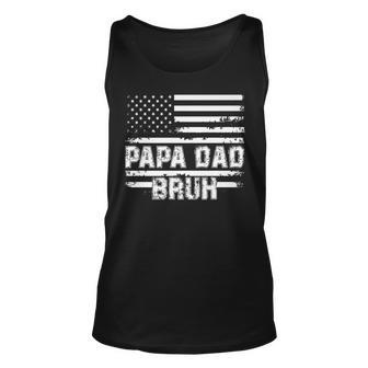 Papa Dad Bruh Fathers Day 4Th Of July Us Flag Vintage 2022 Unisex Tank Top - Seseable