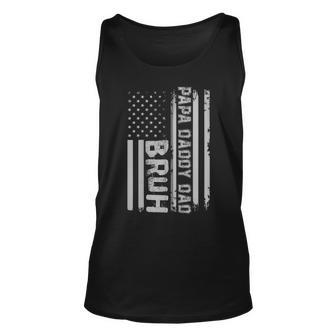 Papa Daddy Dad Bruh Fathers Day 4Th Of July Usa Flag Gift Zip Unisex Tank Top - Seseable