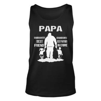 Papa Grandpa Gift Papa Best Friend Best Partner In Crime Unisex Tank Top - Seseable