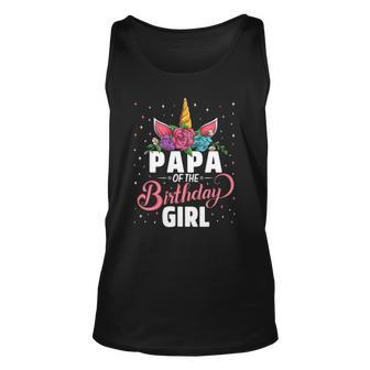 Papa Of The Birthday Girl Unicorn Girls Family Matching Unisex Tank Top | Mazezy