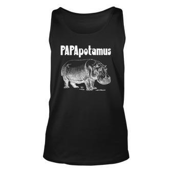 Papapotamus Father Hippo Dad Fathers Day Papa Hippopotamus Unisex Tank Top | Mazezy
