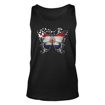 Paraguay Flag Butterfly Graphic Unisex Tank Top | Mazezy