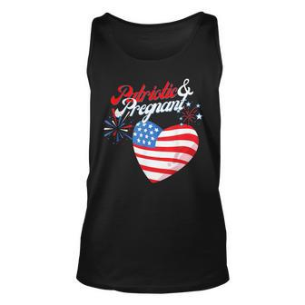 Patriotic And Pregnant 4Th Of July Pregnancy Announcement Unisex Tank Top - Seseable
