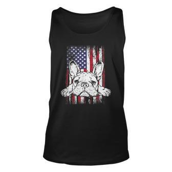 Patriotic French Bulldog American Flag Dog Unisex Tank Top | Mazezy