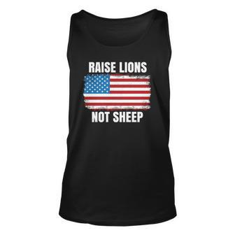Patriotic Raise Lions Not Sheep Usa American Flag Men Women Tank Top | Mazezy